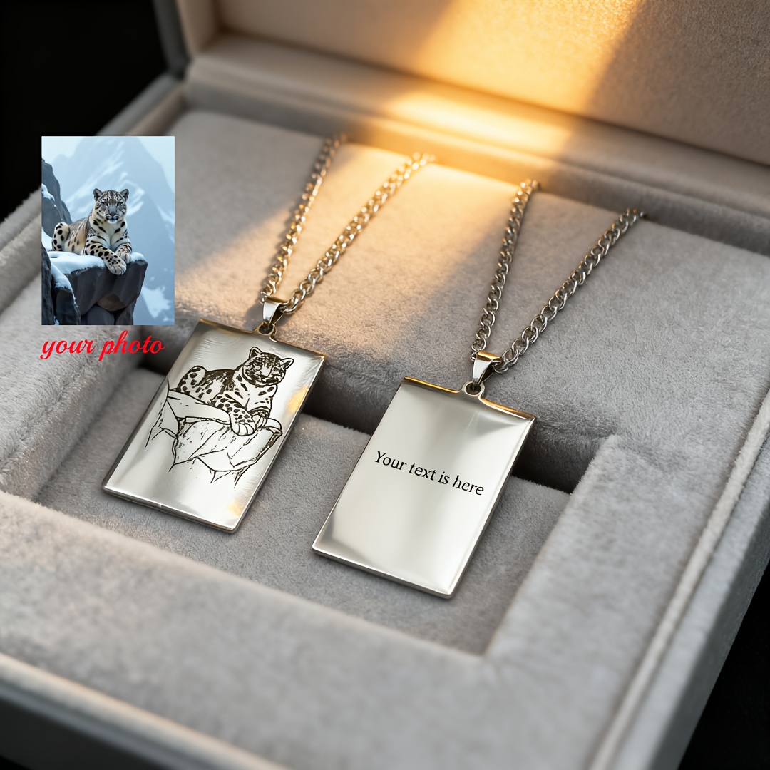 Personalized Custom Photo Engraved Necklace — Unique Gift